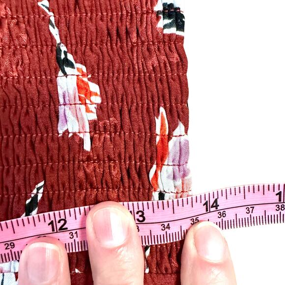 Rebecca Taylor Paintbrush Floral Silk Blend Dress Cabernet Combo - Picture 9 of 11